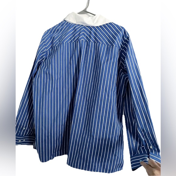 Lauren Ralph Lauren Striped Button Down Shirt Men’s XL Blue/White Long Sleeve - Picture 2 of 7